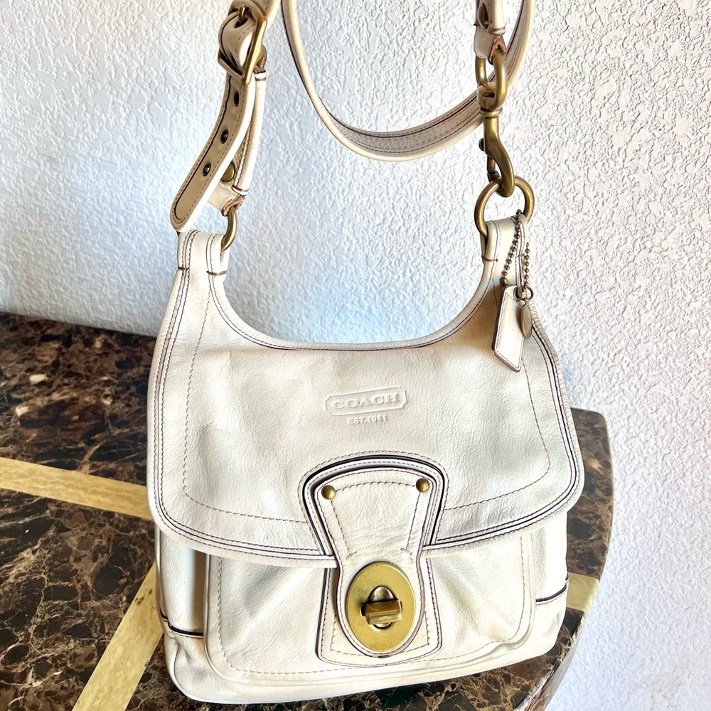 Coach legacy Cream Leather cross body